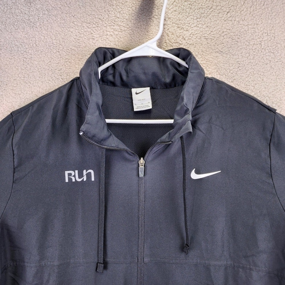 Nike Dri-Fit Running Jacket Full Zip Athletic Track Coat Men's XL Black - Picture 2 of 10